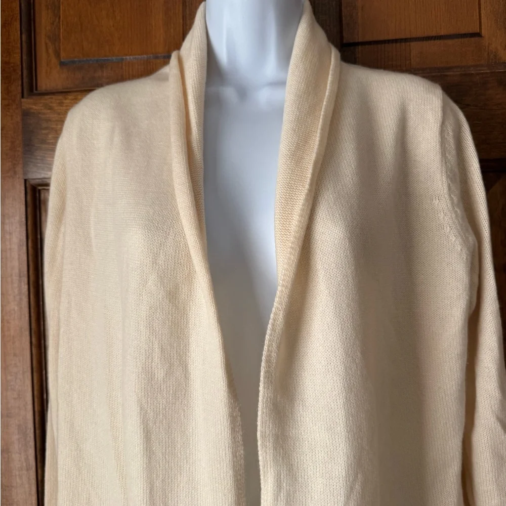 Banana Republic Cream Open Front Cashmere Sweater Medium